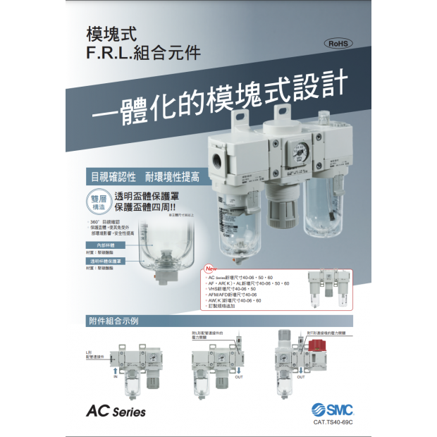 模塊式 F.R.L.組合元件 AC Series